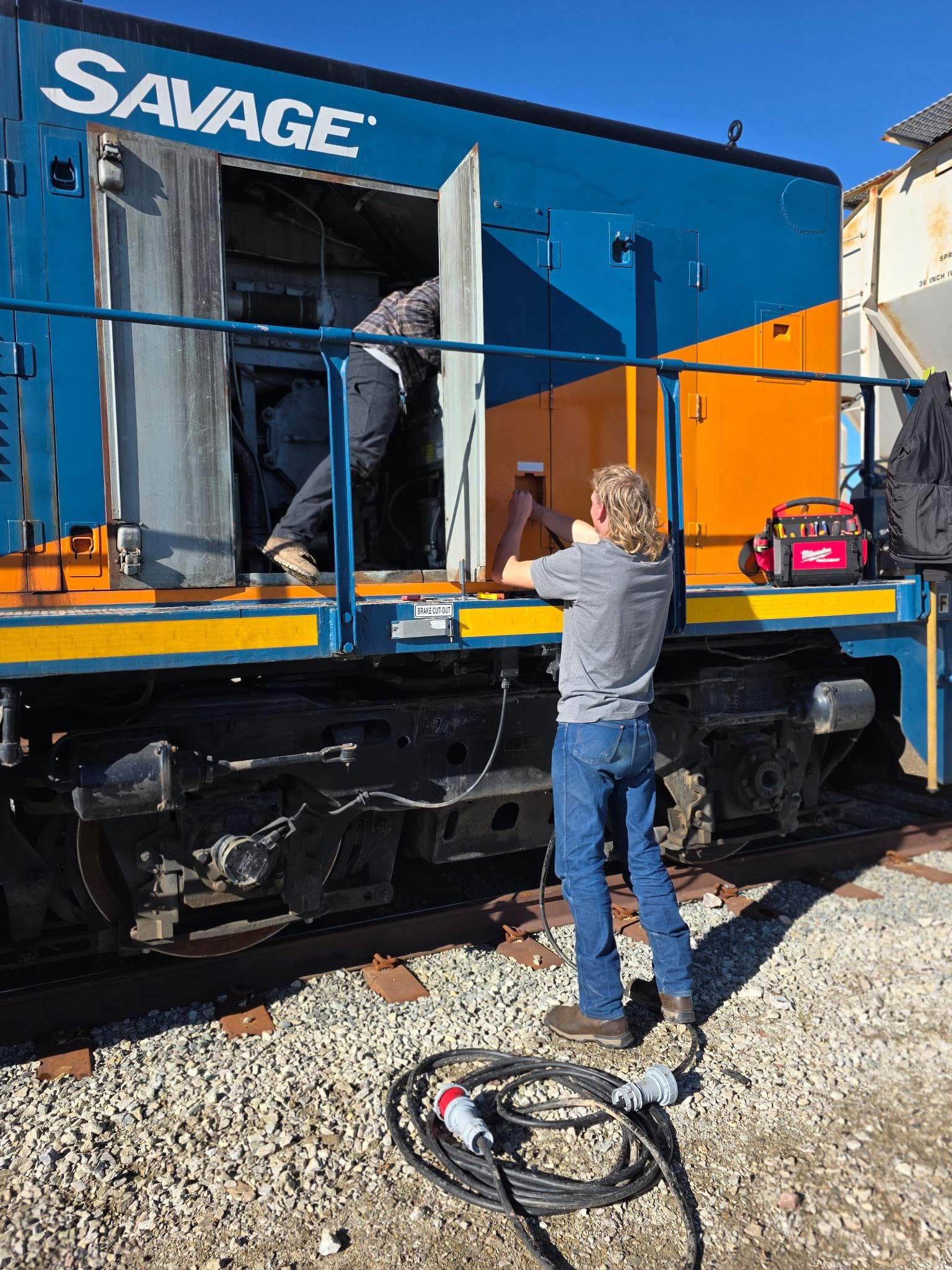 Locomotive Pre-Heat Power Repair at a Railroad Transfer Station image